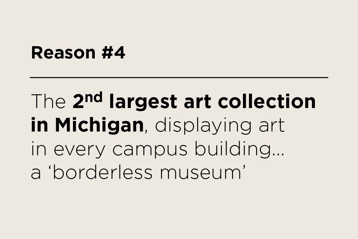The 2nd largest art collection in Michigan, displaying art in every campus building&#8230;a &#8216;borderless museum&#8217;